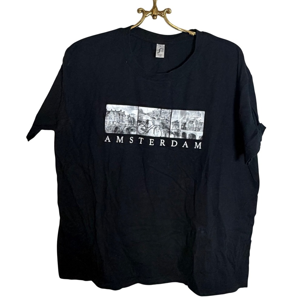 SOL'S Regent‎ Amsterdam Graphic T-Shirt  XL Black Short Sleeve Souvenir Tee